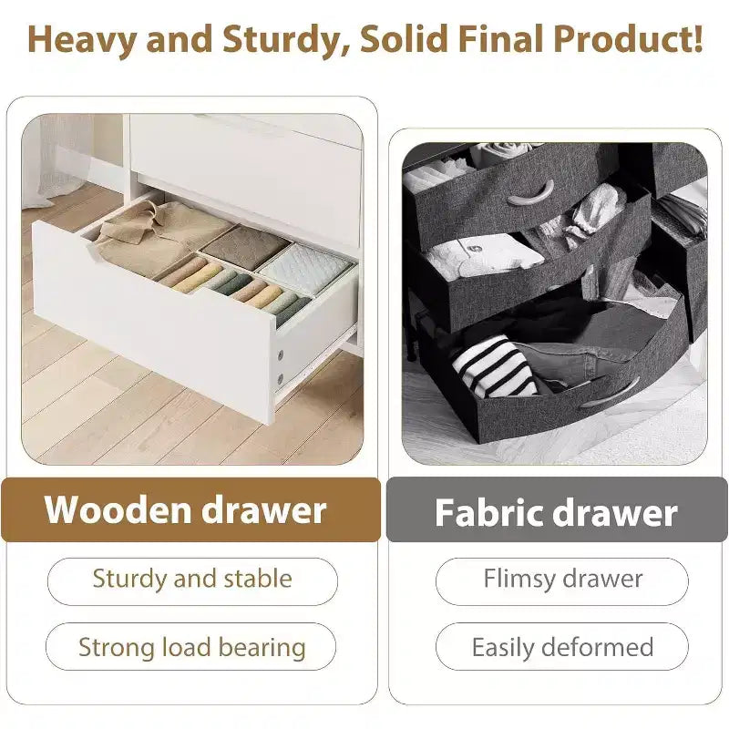 Commode à 6 tiroirs pour chambre, commode de 120 cm de large, meuble de rangement vertical autoportant avec rangement, commode de rangement en bois pour salon, couloir