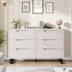 Commode à 6 tiroirs pour chambre, commode de 120 cm de large, meuble de rangement vertical autoportant avec rangement, commode de rangement en bois pour salon, couloir