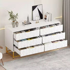 Commode de chambre à 6 tiroirs en tissu, petite commode de rangement avec plateau en bois, table de chevet/bout de canapé moderne pour placard, salon, organisateur de vêtements