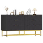 6-Drawer Fabric Dresser for Bedroom, Small Storage Chest with Wood Top, Modern Nightstand End Table for Closet, Living Room, Clothes Organizer