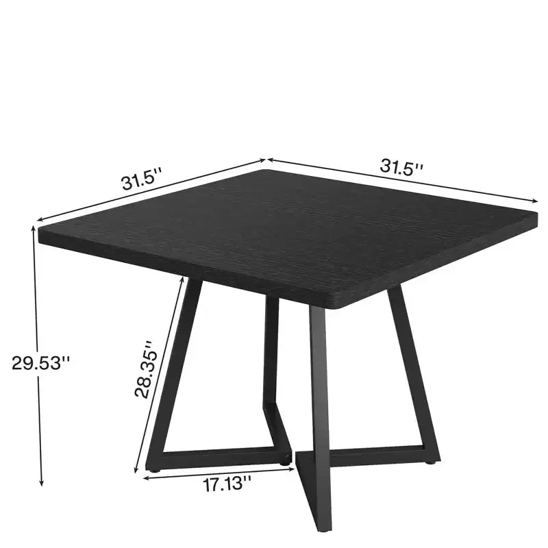 MAYEERTY Table à Manger Industrielle Carrée de 80 cm, 2 Places avec Plateau en Bois Marron Vintage et Structure en Métal Noir