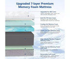 Matelas souple Dyonery, matelas de lit en mousse à mémoire de forme de 12/14 pouces, pleine grandeur, recouvert de soie glacée, matelas de haute qualité en thé vert/gel frais, blanc