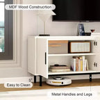 Meuble TV Dyonery 70 avec portes cannelées et rangement