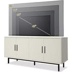 Meuble TV Dyonery 70 avec portes cannelées et rangement