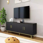 Meuble TV Dyonery 70 avec portes cannelées et rangement