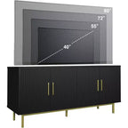 Meuble TV Dyonery 70 avec portes cannelées et rangement