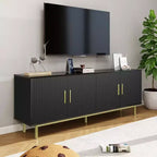 Meuble TV Dyonery 70 avec portes cannelées et rangement