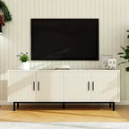 Meuble TV Dyonery 70 avec portes cannelées et rangement