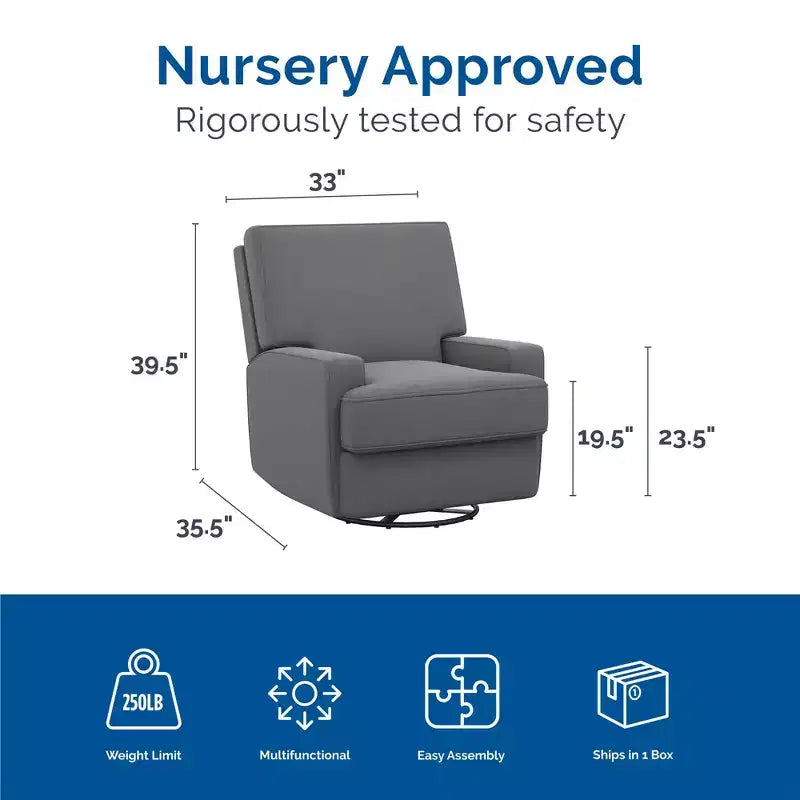 Fauteuil inclinable, planeur, berçant et pivotant 4-en-1 Baby Relax Rylan