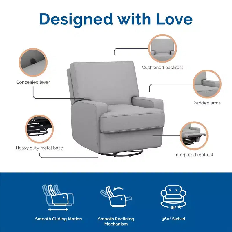 Fauteuil inclinable, planeur, berçant et pivotant 4-en-1 Baby Relax Rylan