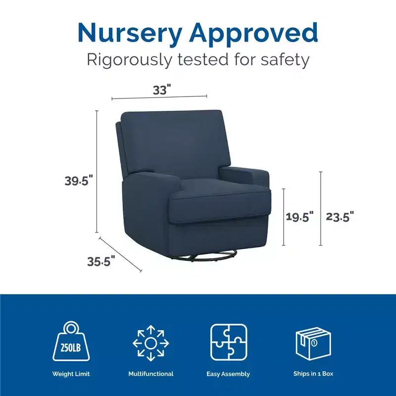 Fauteuil inclinable, planeur, berçant et pivotant 4-en-1 Baby Relax Rylan