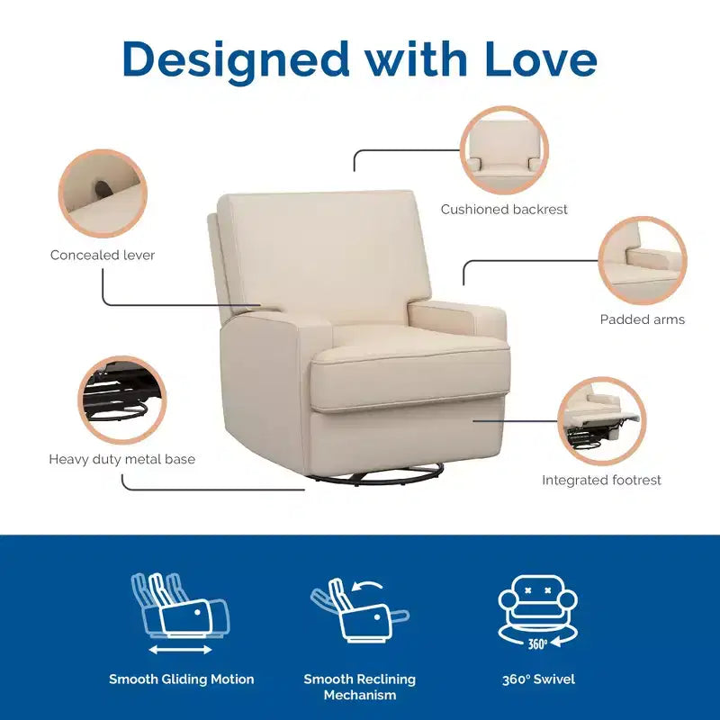 Fauteuil inclinable, planeur, berçant et pivotant 4-en-1 Baby Relax Rylan