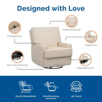 Fauteuil inclinable, planeur, berçant et pivotant 4-en-1 Baby Relax Rylan