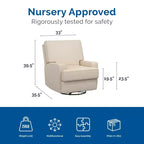 Fauteuil inclinable, planeur, berçant et pivotant 4-en-1 Baby Relax Rylan