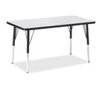 Jonti-Craft Berries Adult Height Color Edge Rectangle Table (24 x 36) in Black