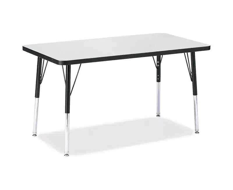 Table rectangulaire Jonti-Craft Berries à hauteur adulte et rebord de couleur (24 x 36) - Noire