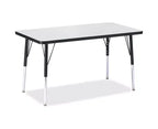 Table rectangulaire Jonti-Craft Berries à hauteur adulte et rebord de couleur (24 x 36) - Noire