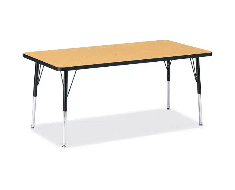 Table rectangulaire Jonti-Craft Berries avec plateau coloré, hauteur adulte, 76 x 152 cm, noire