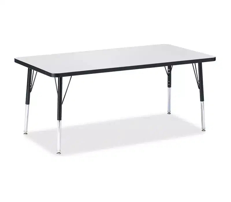 Jonti-Craft Berries Elementary Height Color Edge Rectangle Table 30 x 60 in Black