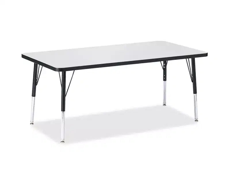 Table rectangulaire Jonti-Craft Berries, hauteur enfant, bord coloré, 30 x 60 po, noir