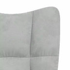 vidaXL Fauteuil moderne en velours gris clair avec pieds en bois, siège en mousse épaisse rembourrée, blocs esthétiques sur le dossier - Gris clair