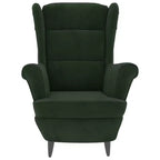 Fauteuil VidaXL Velours Vert Foncé - Fauteuil d'appoint Standard en Contreplaqué