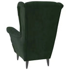Fauteuil VidaXL Velours Vert Foncé - Fauteuil d'appoint Standard en Contreplaqué