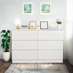 Okak 6 Deep Drawer Dresser for Bedroom,Modern Closet Dressers Wood Spacious Dresser Storage Cabinet Large Nightstand for Living Room Entryway