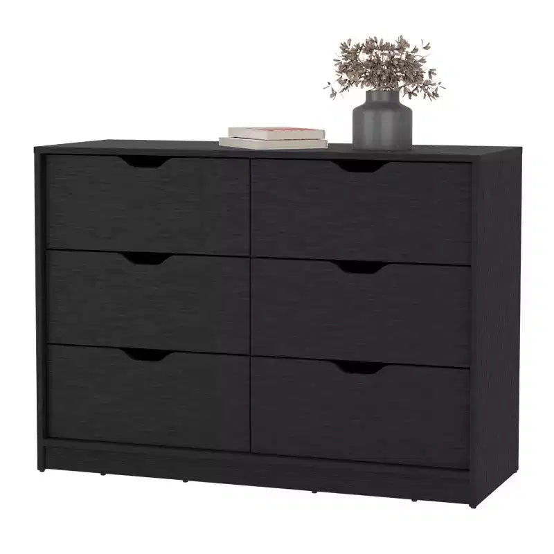 Commode de chambre moderne Okak à 4 tiroirs avec plateau supérieur et tiroirs spacieux, meuble de rangement pour chambre à coucher, entrée, commode en bois