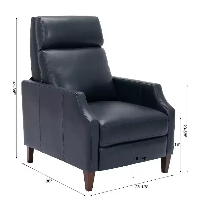 Fauteuil inclinable Okak, fauteuil d'appoint, canapé inclinable en similicuir avec pieds en bois massif pour salon ou chambre à coucher.
