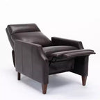Fauteuil inclinable Okak, fauteuil d'appoint, canapé inclinable en similicuir avec pieds en bois massif pour salon ou chambre à coucher.