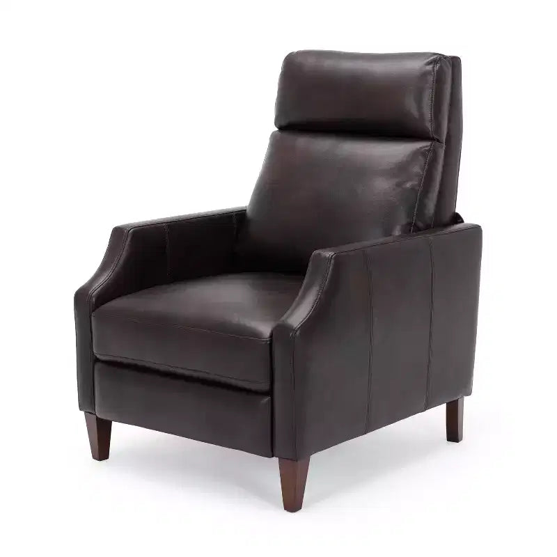 Fauteuil inclinable Okak, fauteuil d'appoint, canapé inclinable en similicuir avec pieds en bois massif pour salon ou chambre à coucher.