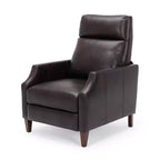 Fauteuil inclinable Okak, fauteuil d'appoint, canapé inclinable en similicuir avec pieds en bois massif pour salon ou chambre à coucher.