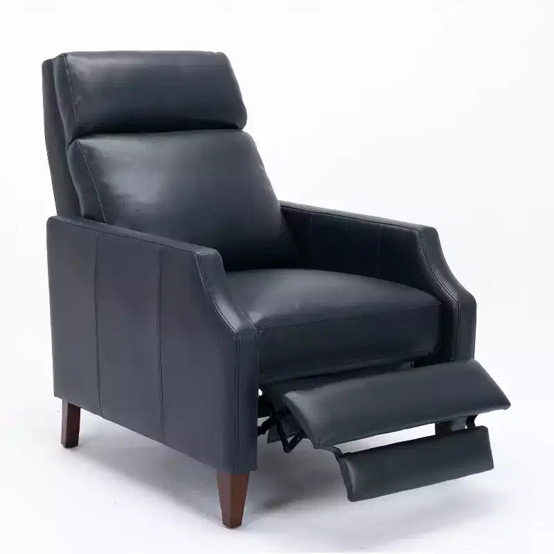 Fauteuil inclinable Okak, fauteuil d'appoint, canapé inclinable en similicuir avec pieds en bois massif pour salon ou chambre à coucher.