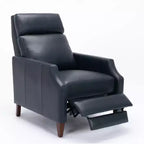 Fauteuil inclinable Okak, fauteuil d'appoint, canapé inclinable en similicuir avec pieds en bois massif pour salon ou chambre à coucher.