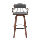 HomeRoots Chaise de bar pivotante à dossier bas 30 po en similicuir gris et brun