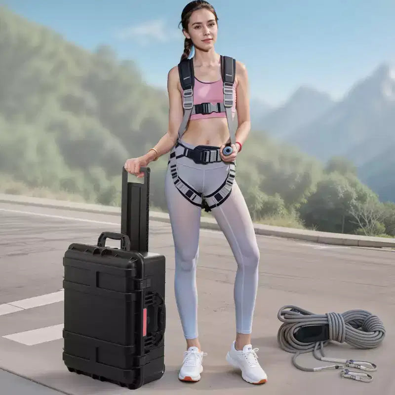 Valise rigide étanche VEVOR, mallette de protection robuste avec mousse prédécoupée, roues et poignées rétractables pour les voyages et la chasse, noire
