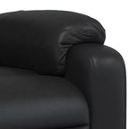 vidaXL Fauteuil inclinable de massage en cuir pour salon, cinéma maison, massage par vibrations à 6 points, dossier et repose-pieds réglables, pochette latérale, noir