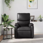 vidaXL Fauteuil inclinable de massage en cuir pour salon, cinéma maison, massage par vibrations à 6 points, dossier et repose-pieds réglables, pochette latérale, noir