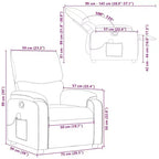 vidaXL Fauteuil inclinable de massage en cuir pour salon, cinéma maison, massage par vibrations à 6 points, dossier et repose-pieds réglables, pochette latérale, noir
