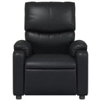 vidaXL Fauteuil inclinable de massage en cuir pour salon, cinéma maison, massage par vibrations à 6 points, dossier et repose-pieds réglables, pochette latérale, noir