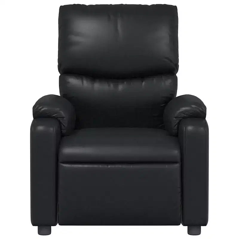 vidaXL Fauteuil inclinable de massage en cuir pour salon, cinéma maison, massage par vibrations à 6 points, dossier et repose-pieds réglables, pochette latérale, noir
