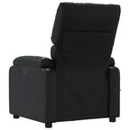 vidaXL Fauteuil inclinable de massage en cuir pour salon, cinéma maison, massage par vibrations à 6 points, dossier et repose-pieds réglables, pochette latérale, noir