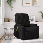 Fauteuil inclinable de massage vidaXL - Similicuir noir, 6 points de vibration, réglable à 135 degrés, porte-gobelets, pochette latérale