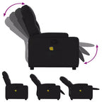 Fauteuil inclinable de massage vidaXL - Similicuir noir, 6 points de vibration, réglable à 135 degrés, porte-gobelets, pochette latérale