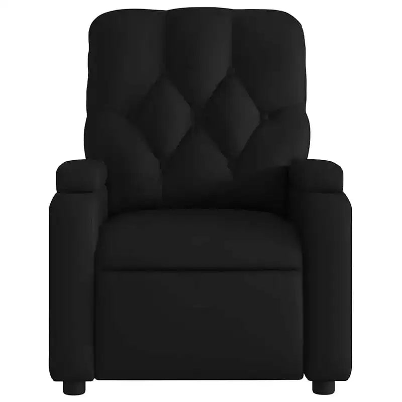 Fauteuil inclinable de massage vidaXL - Similicuir noir, 6 points de vibration, réglable à 135 degrés, porte-gobelets, pochette latérale