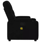 Fauteuil inclinable de massage vidaXL - Similicuir noir, 6 points de vibration, réglable à 135 degrés, porte-gobelets, pochette latérale