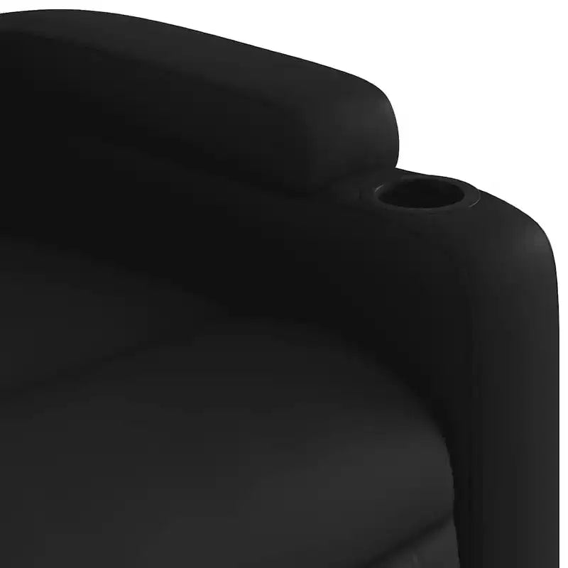 Fauteuil inclinable de massage vidaXL - Similicuir noir, 6 points de vibration, réglable à 135 degrés, porte-gobelets, pochette latérale