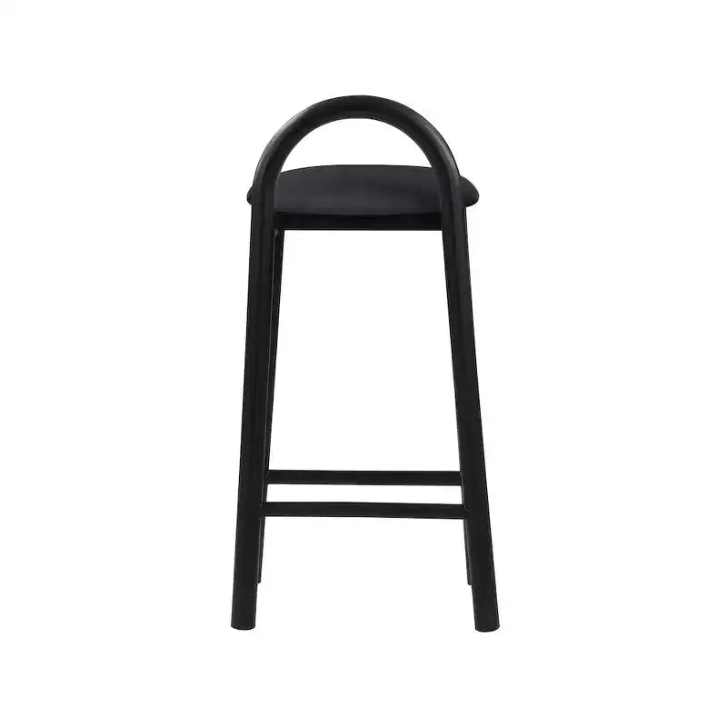 Tabouret en cuir végétalien Calvin noir Meridian Furniture