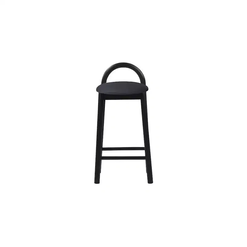 Tabouret en cuir végétalien Calvin noir Meridian Furniture